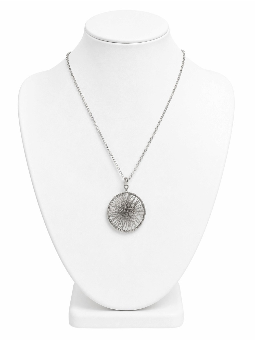 Cookie Lee Silver-tone Wire Wrapped Adjustable Necklace